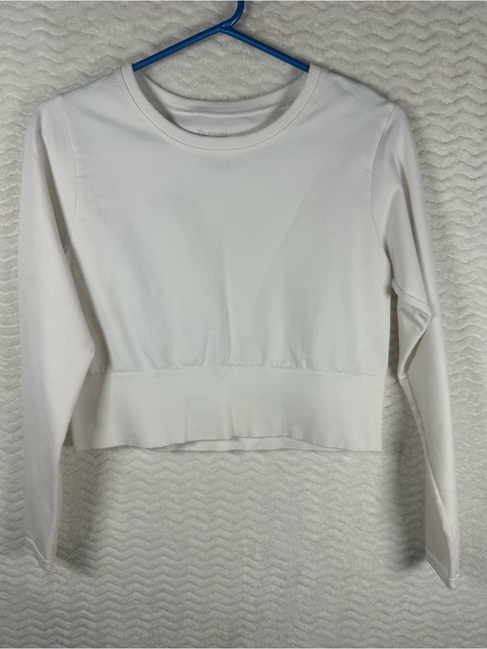 aerie White Long-Sleeve Cropped Tee